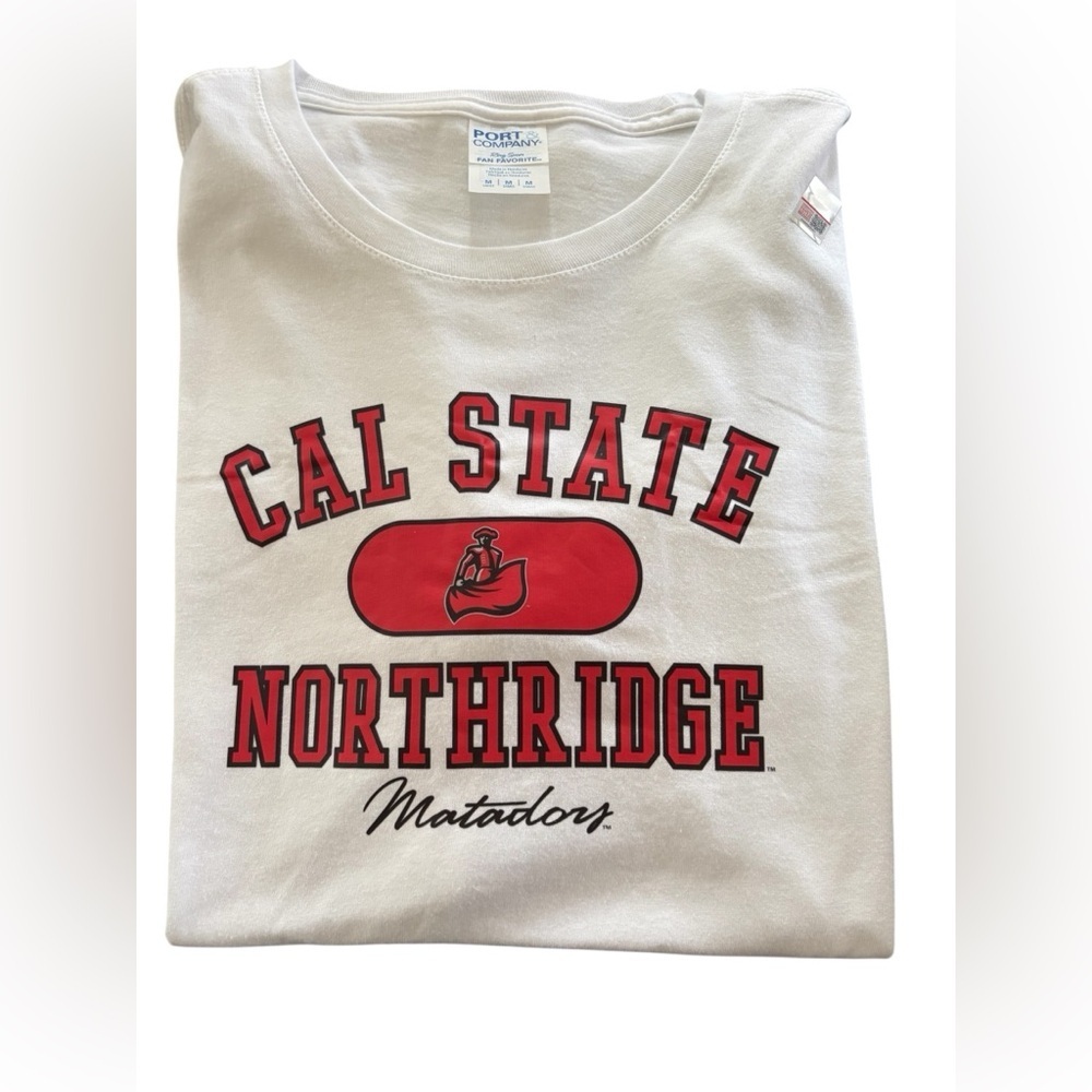CAL STATE Northridge Matadors White Logo Short Sleeve Tee Sz M  Crew Neck Unisex